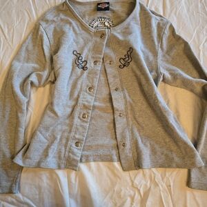 Gray Button-Up Cardigan